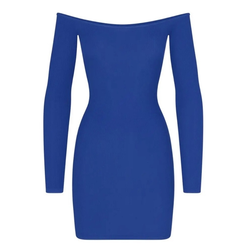 SKIMS SOFT LOUNGE OFF THE SHOULDER DRESS COBALT 3X - Picture 4 of 4
